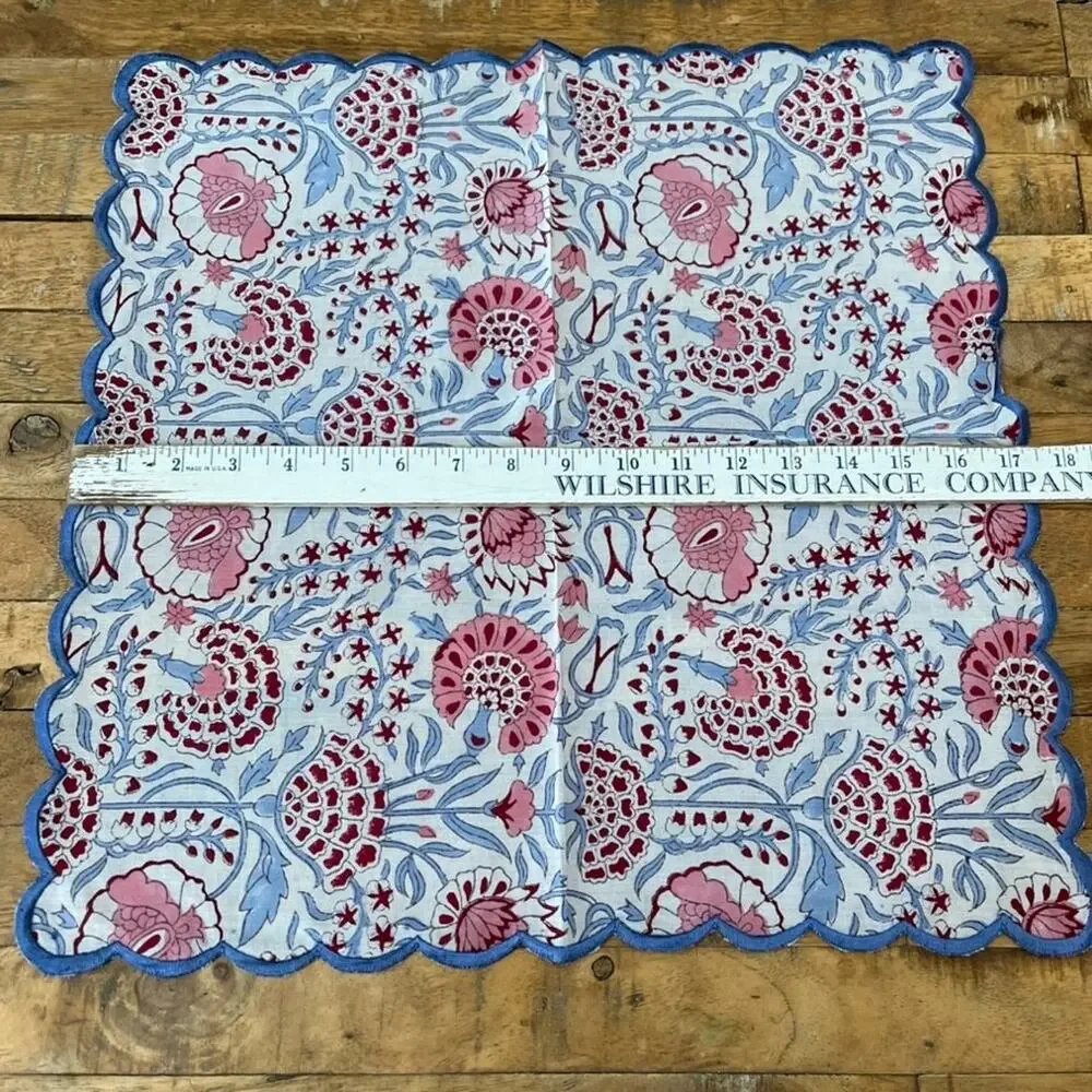 Hydrangea Print Cotton Napkins Set of 4 17